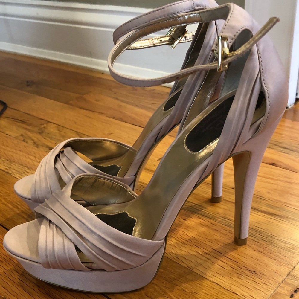 RSVP special occasion platform blush silver sandal EUC - Picture 1 of 7